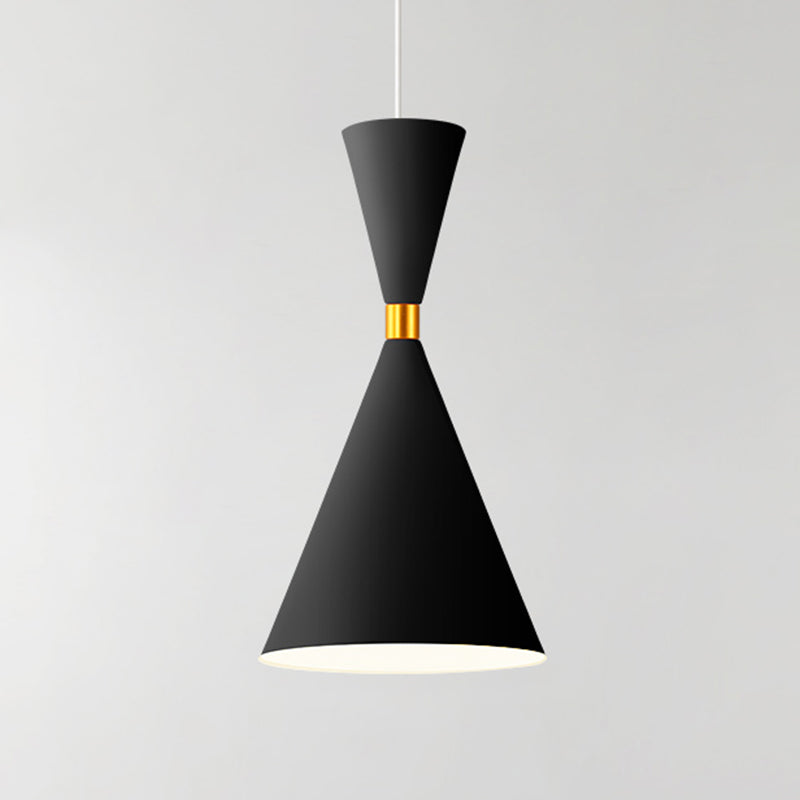 Lampe à suspension en aluminium conique Macaron 1-Light suspendu pour salle à manger