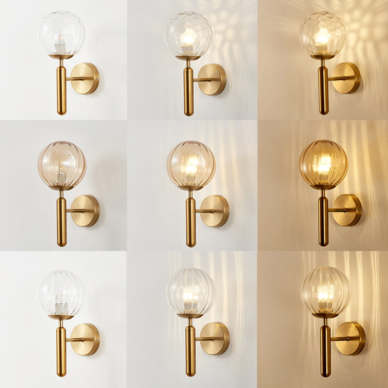 Moderner nordischer Stil kugelförmiger Wandleuchte Leuchten Glas 1 leichte Wandleuchten für Wohnzimmer