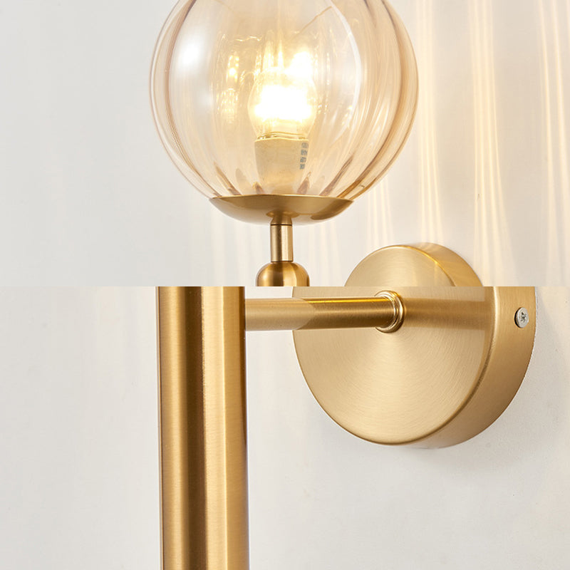 Moderner nordischer Stil kugelförmiger Wandleuchte Leuchten Glas 1 leichte Wandleuchten für Wohnzimmer
