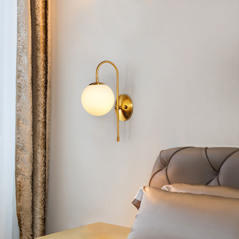 Modern Minimalist Style Global Wall Light Sconces Glass 1 Light Wall Lights for Bedroom