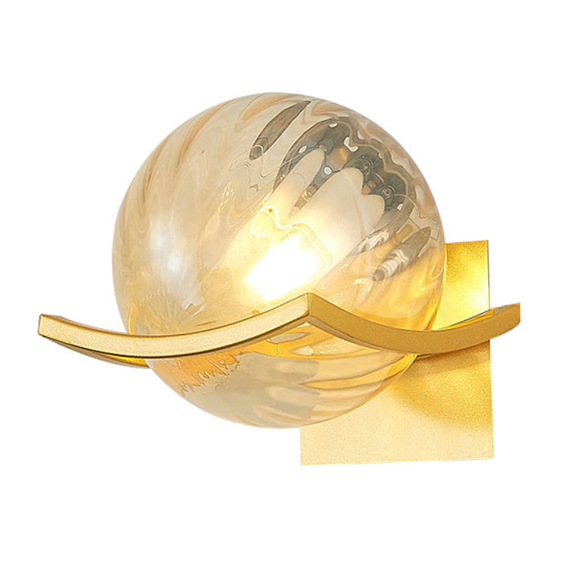 Modern Minimalist Style Ball Wall Light Fixtures Glass 1 Light Wall Lamps for Living Room