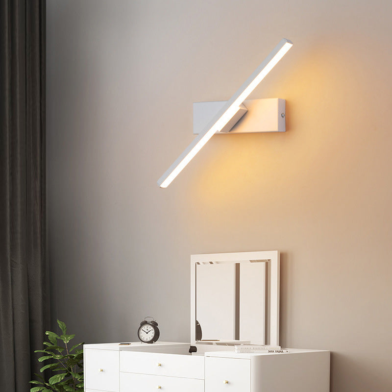 Modern Minimalist style Linear Wall Mount Light Fixture Metal Wall Sconces for Bedroom
