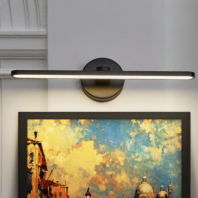 Minimaliste moderne de style miniité linéaire luminaires muraux lampe de vanité en métal pour salle de bain