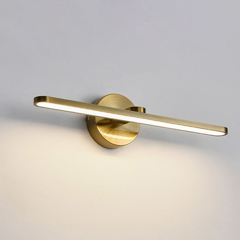Minimaliste moderne de style miniité linéaire luminaires muraux lampe de vanité en métal pour salle de bain