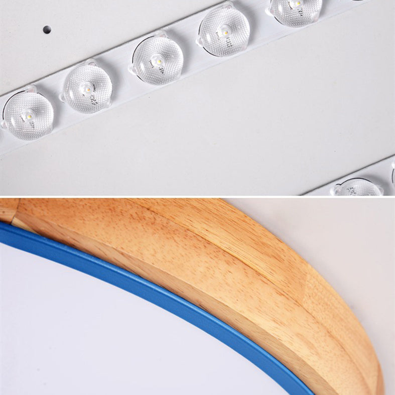 Round Flush Light Fixtures Macaron Simplicity Acrylic Ceiling Light Fixtures for Bedroom