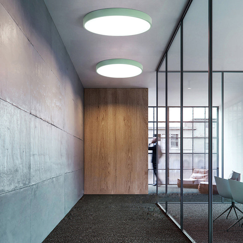 Round Flush Light Fixtures Macaron Simplicity Acrylic Ceiling Light Fixtures for Bedroom
