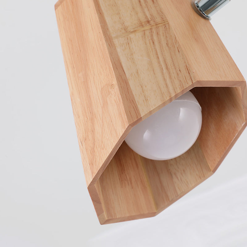 Legno leggero a sospensione con tema Nordica 3/8 teste lampadario lampadario in beige