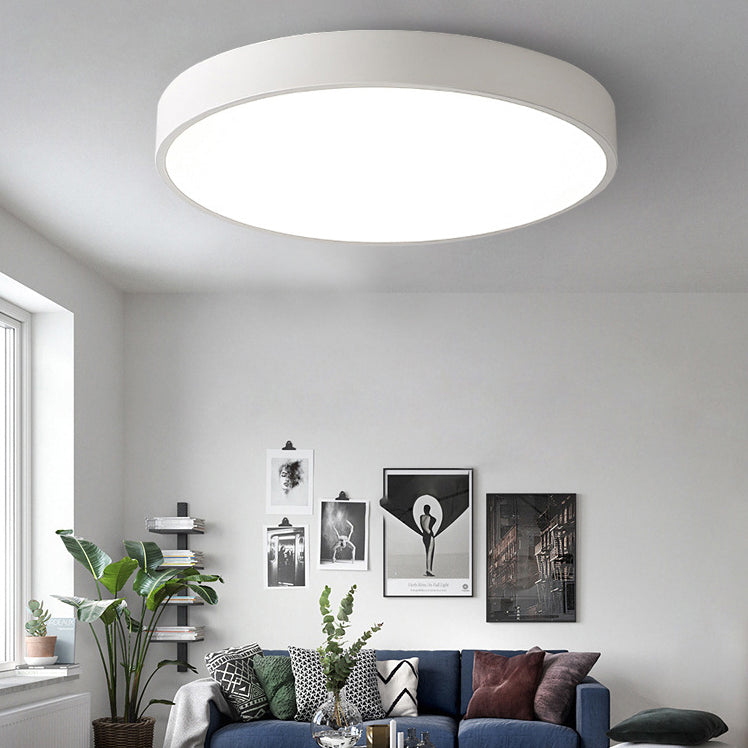 Thin Round Led Flush Mount Ceiling Light Modern Minimalist Macaron Style Aisle Balcony Bedroom Study Lamps