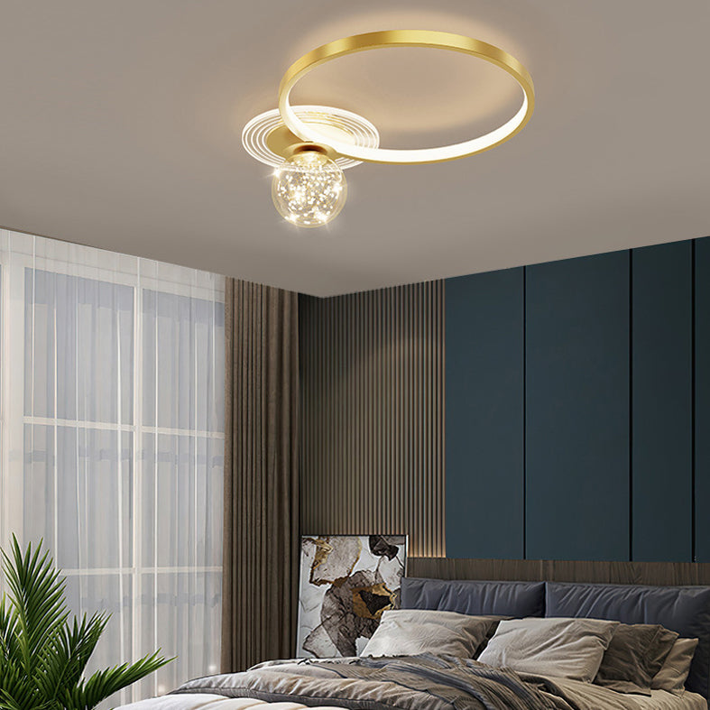 LED Flush Mount Ceiling Light Ringed Lighting for Coffee Shop Living Room Bedroom