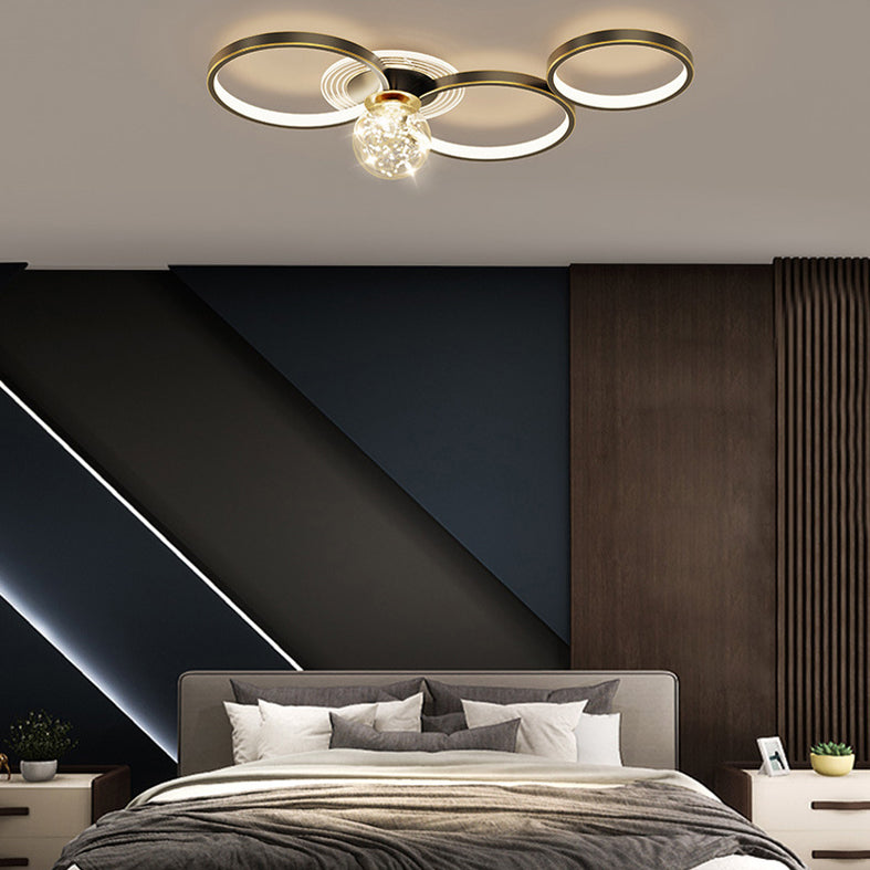 LED Flush Mount Ceiling Light Ringed Lighting for Coffee Shop Living Room Bedroom