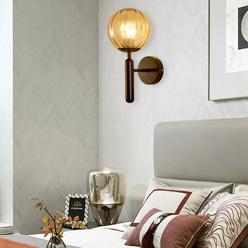 Moderner nordischer Stil kugelförmiger Wandleuchte Leuchten Glas 1 leichte Wandleuchten für Wohnzimmer