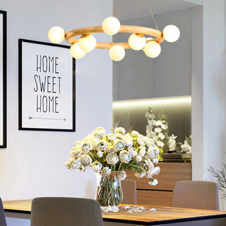 Lampada del lampadario contemporaneo a golf lampada a sospensione in legno per soggiorno