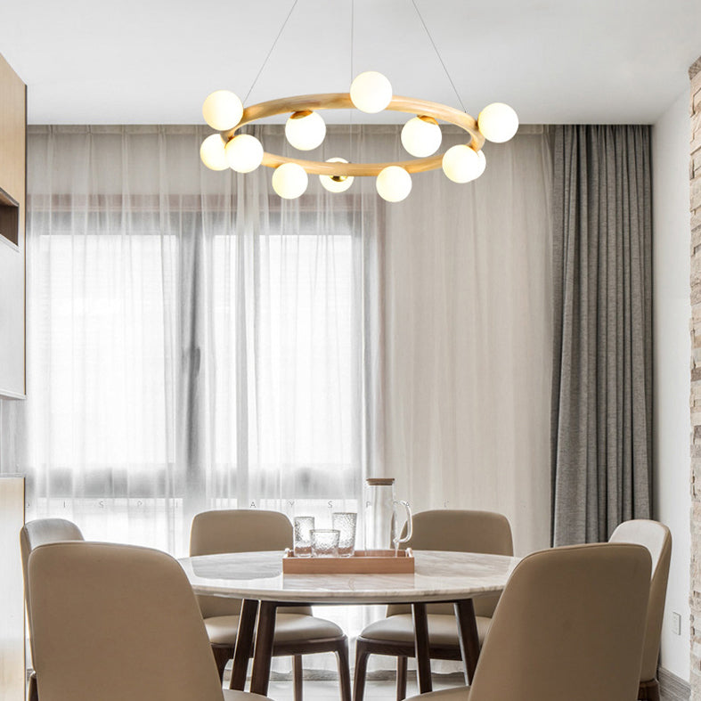 Lampada del lampadario contemporaneo a golf lampada a sospensione in legno per soggiorno