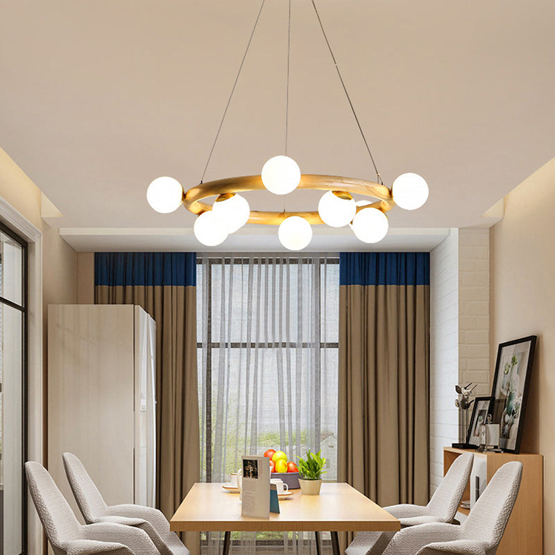 Lampada del lampadario contemporaneo a golf lampada a sospensione in legno per soggiorno