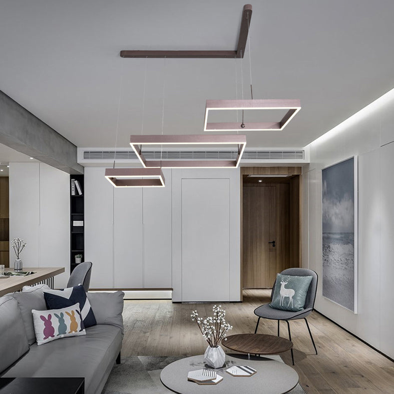 Luz colgante ajustable de LED geométrico en singularidad moderna Luz de techo interior de aluminio con sombra acrílica