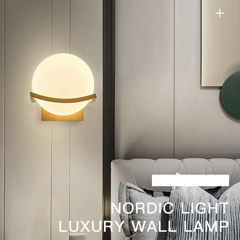 Modern Minimalist Style Ball Wall Light Fixtures Glass 1 Light Wall Lamps for Living Room