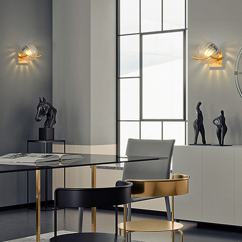 Moderne nordische Kugel Wandmontage Leuchte Glas 1 Lichtwandlampen für Wohnzimmer