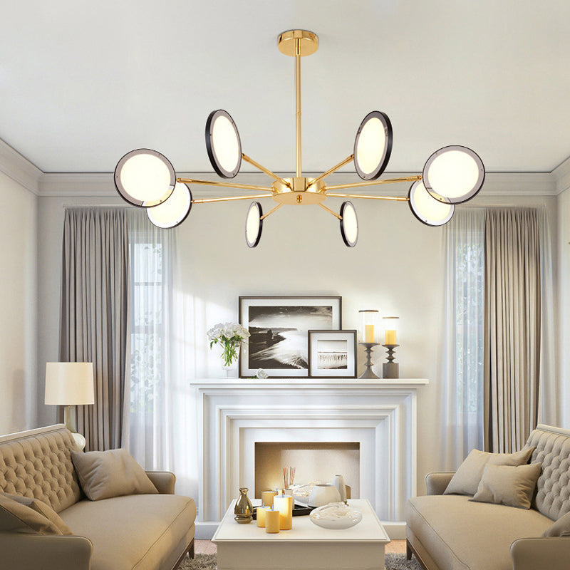 Gold Sputnik sospeso a soffitto Modernismo 6/8 Luci Starburst Lampone Aione, luce calda/bianca