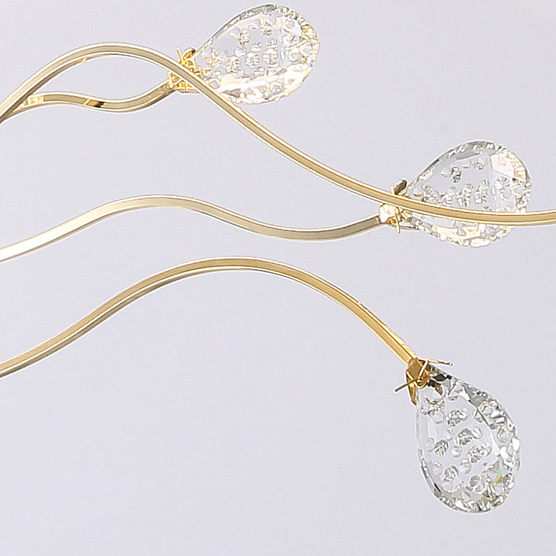 Luz de colgante colgante de dorado Luz de colgante de metal de estilo simple para comedor para comedor