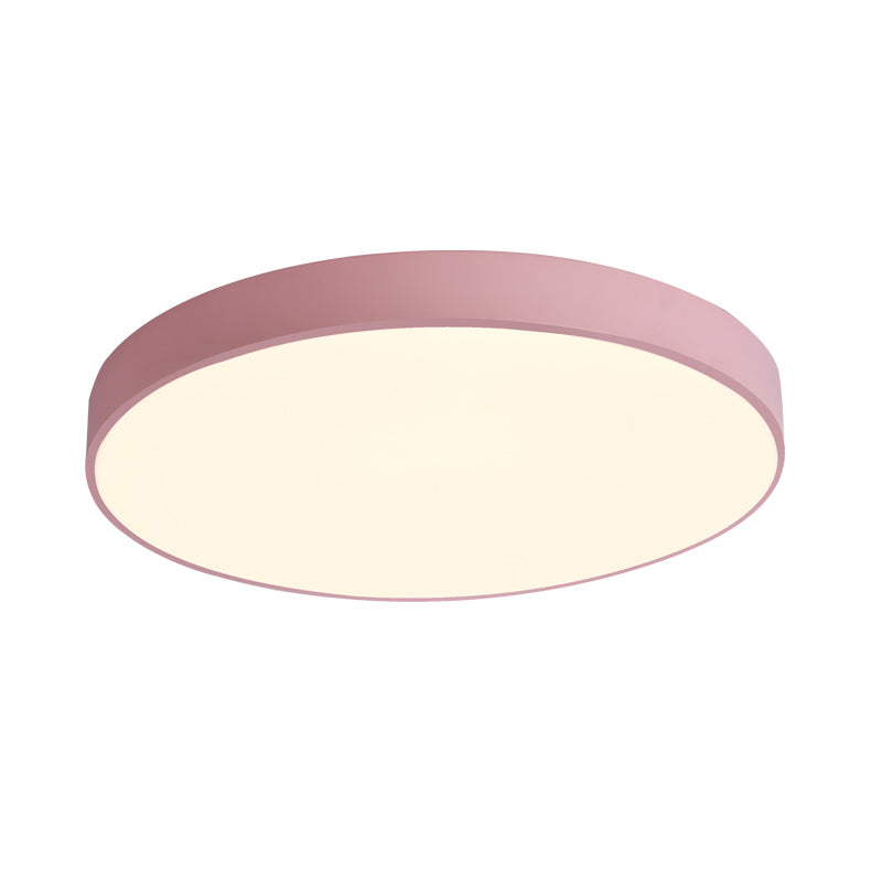 Nordic Style Circular Semi Flush Mount Ceiling Light Metal Semi Flush Ceiling Light for Bedroom