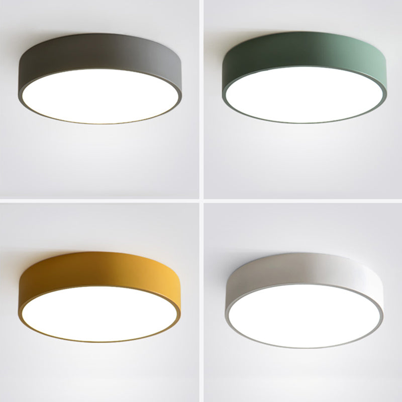 Nordic Style Circular Semi Flush Mount Ceiling Light Metal Semi Flush Ceiling Light for Bedroom