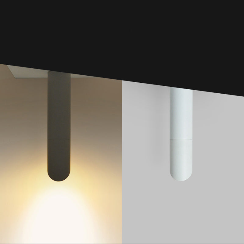 Bevel-Cut Tube Flush Light Postmodern Metal Dining Room LED Ceiling Downlight