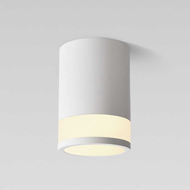Nordic Cylinder Shaped Flush Lamp Acrylic Living Room Background LED Downlight