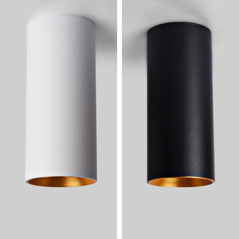 Gold Inner Tubular Ceiling Mounted Lamp Nordic LED Metal Flush Mount Light for Aisle