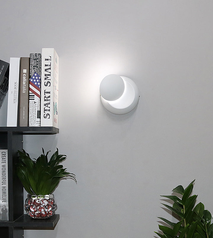 Modern Minimalist Style Rotatable Circular Wall Sconce Lighting Metal Wall Light