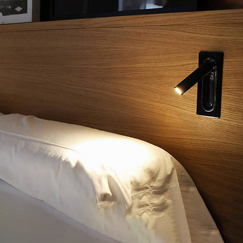 Minimalism Embedded LED Wall Light Modern Style Metal Bedside Reading Lamp for Bedroom