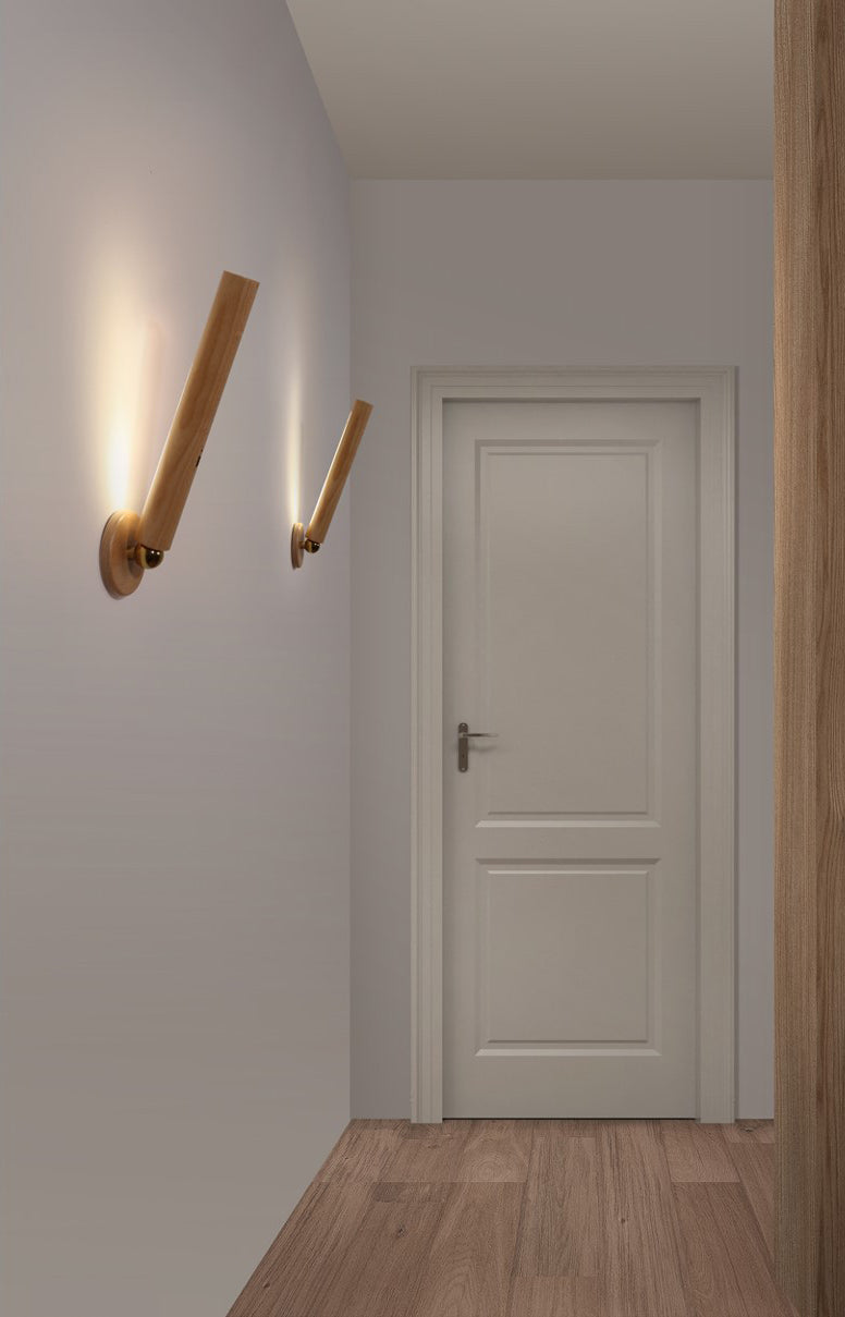 Rotabile 1 tubi chiari Luci di applique da parete Prontoni in legno moderno per camera da letto