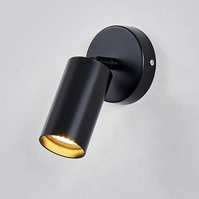 Cylindrical Metal Spotlight Wall Sconce Nordic Style Simplicity Bedside Reading Light for Bedroom