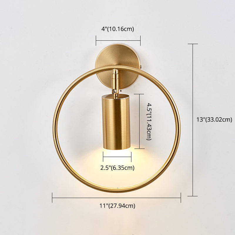 Cylindrical Metal Spotlight Wall Sconce Nordic Style Simplicity Bedside Reading Light for Bedroom