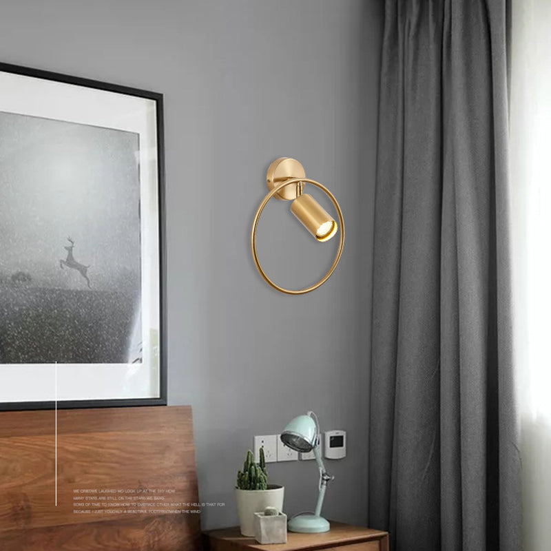 Cylindrical Metal Spotlight Wall Sconce Nordic Style Simplicity Bedside Reading Light for Bedroom