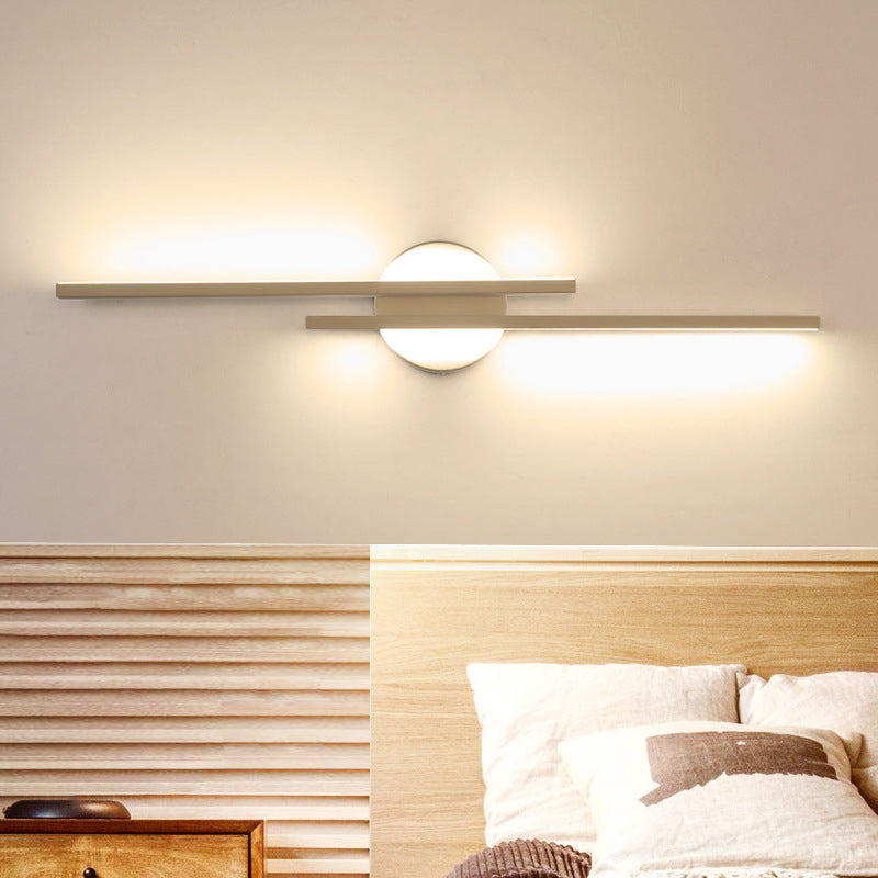 Modern Minimalist Style Linear Sconce Light Fixtures Metal 2 Lights Wall Lighting