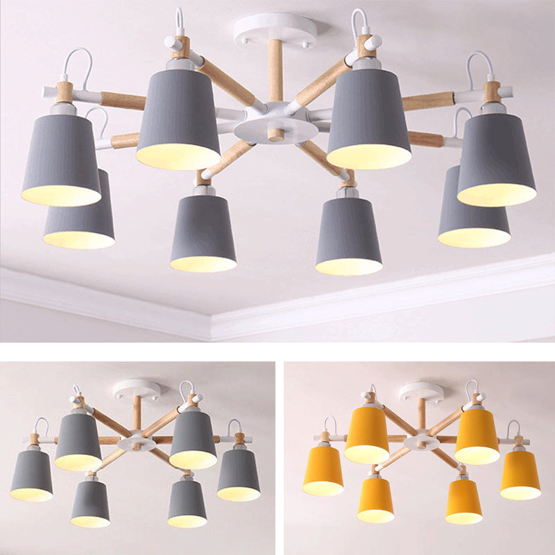 Gearceerde hangende kroonluchter simplistische metalen hanglampverlichting voor woonkamer