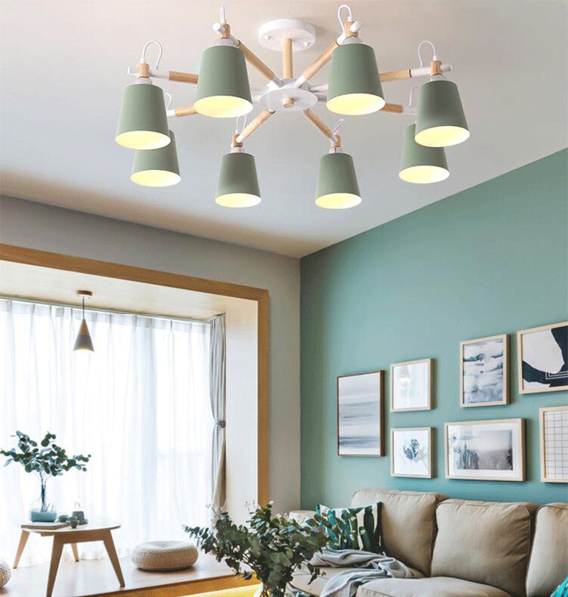 Gearceerde hangende kroonluchter simplistische metalen hanglampverlichting voor woonkamer