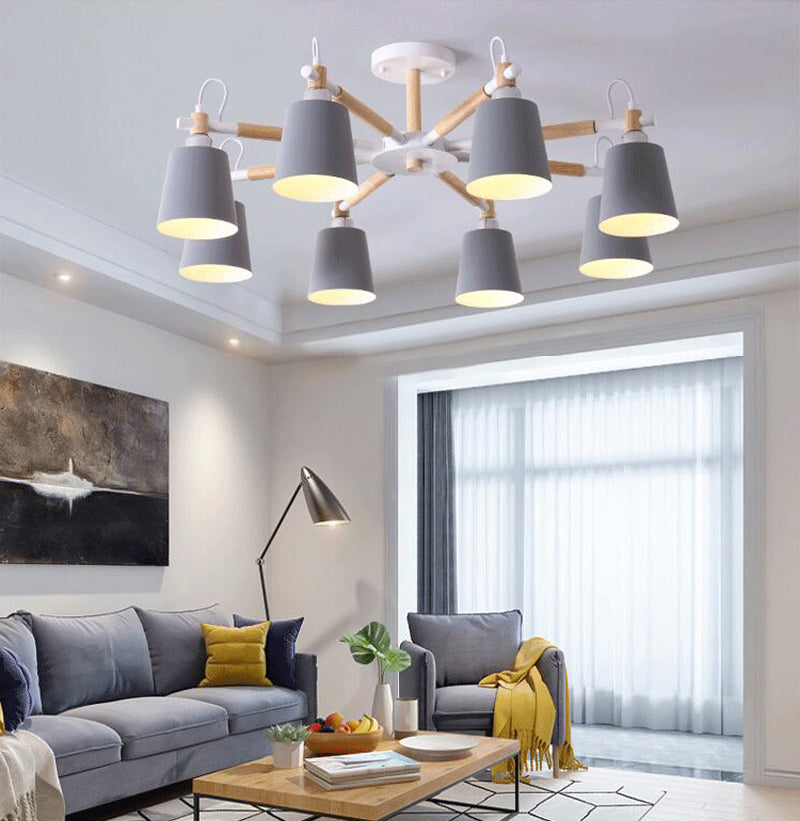 Gearceerde hangende kroonluchter simplistische metalen hanglampverlichting voor woonkamer