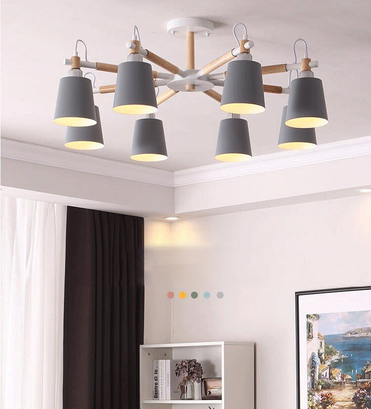 Gearceerde hangende kroonluchter simplistische metalen hanglampverlichting voor woonkamer