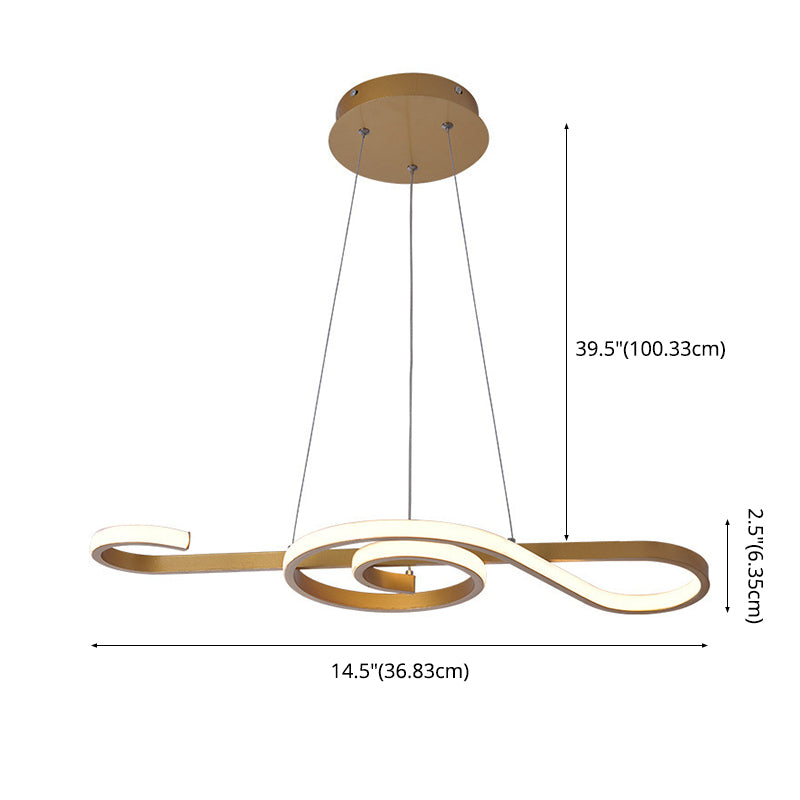 Aluminium LED Ceiling Light in Modern Creative Style Linear Pendant Light with Silica Gel Shade