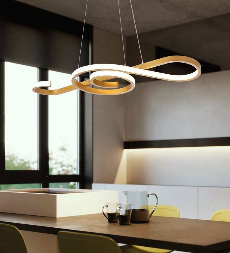 Aluminium LED Ceiling Light in Modern Creative Style Linear Pendant Light with Silica Gel Shade