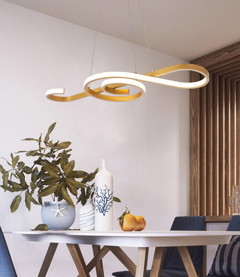 Aluminium LED Ceiling Light in Modern Creative Style Linear Pendant Light with Silica Gel Shade