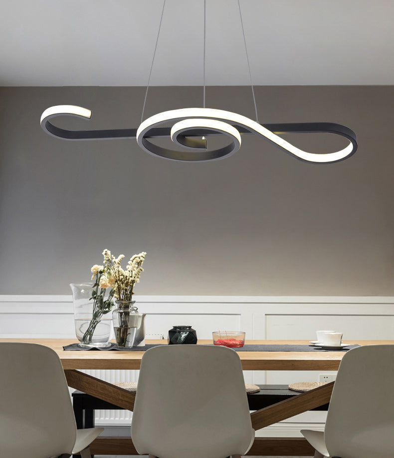 Aluminium LED Ceiling Light in Modern Creative Style Linear Pendant Light with Silica Gel Shade