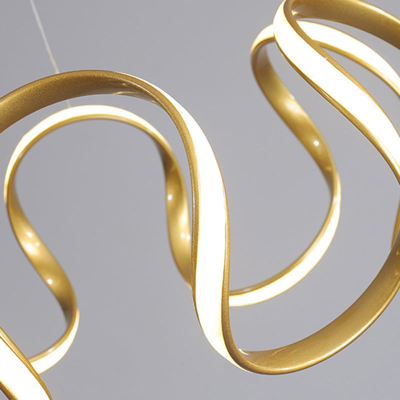 Luz colgante de LED de metal en moderna luz de techo lineal de estilo conciso con sombra de gel de sílice