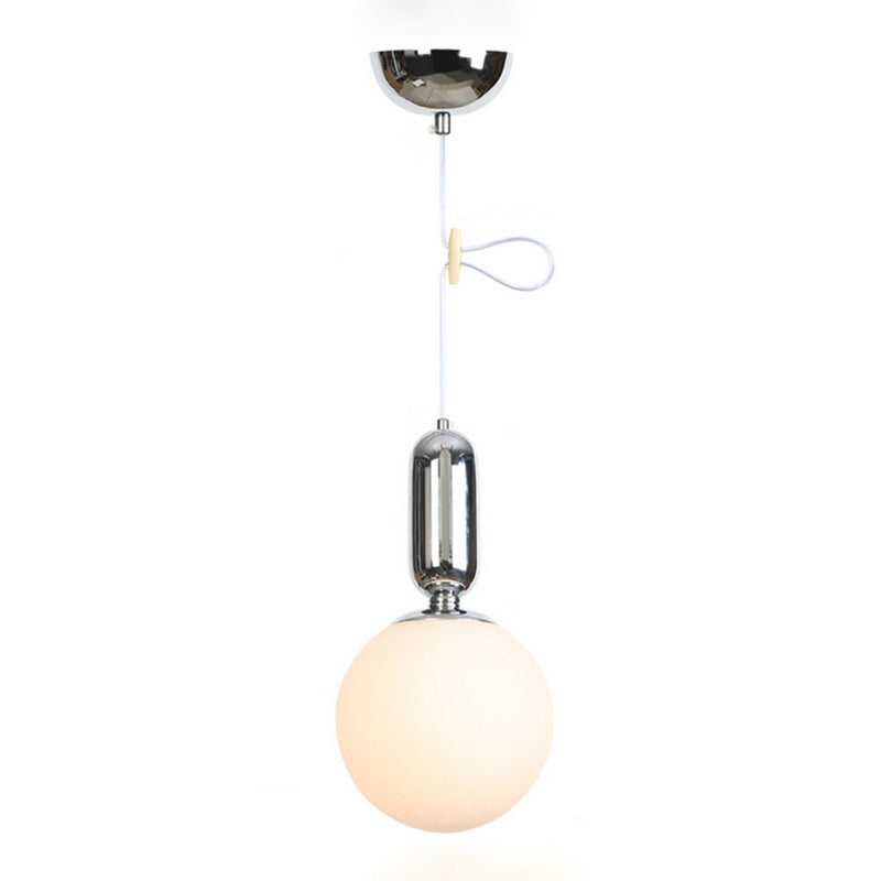 Melkachtig wit glasbol hangen licht een enkele lamp moderne eenvoud stijl hanglamp voor slaapkamer