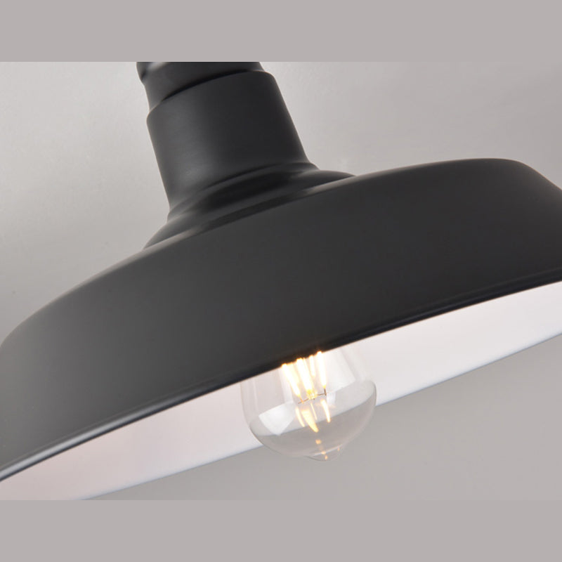 Black Antique Flush Mount Ceiling Light 1-Light Warehouse Semi-Flush Mount Ceiling Fixture