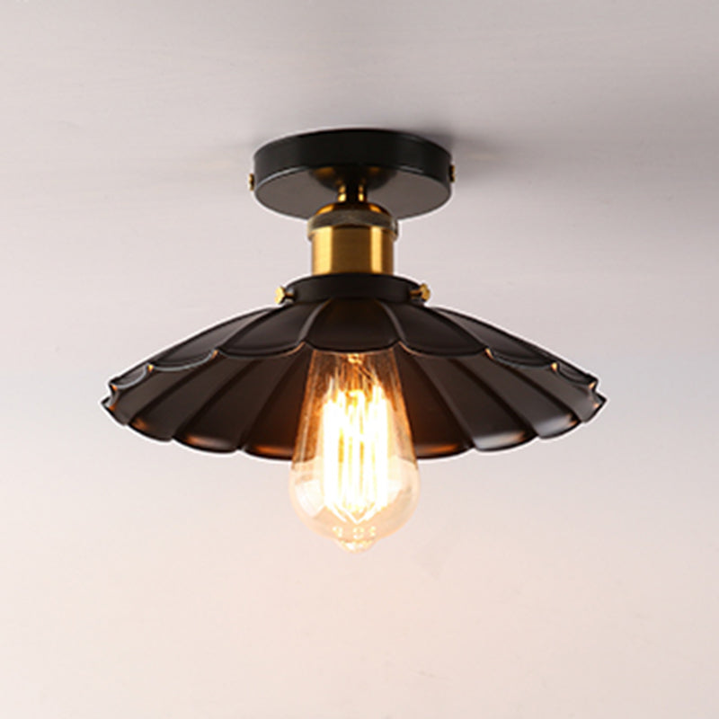 Schwarz mit Schirgel mit Flush Mount Industrial inspirierte 1-leichte Halbblöde-Deckenleuchten
