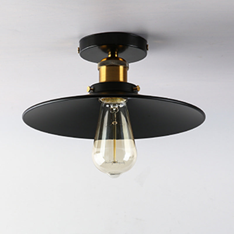 Schwarz mit Schirgel mit Flush Mount Industrial inspirierte 1-leichte Halbblöde-Deckenleuchten