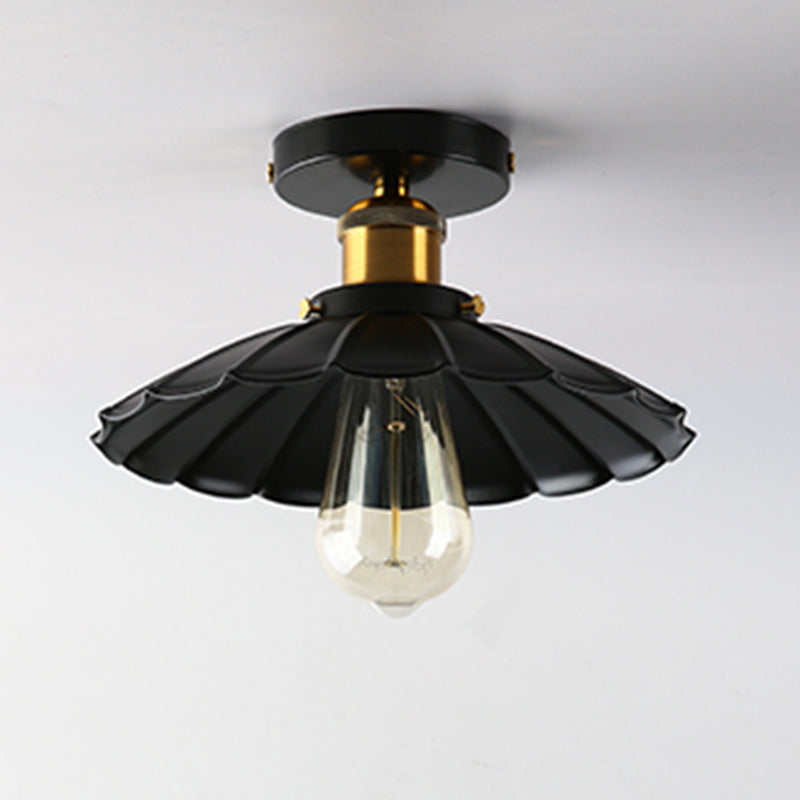 Schwarz mit Schirgel mit Flush Mount Industrial inspirierte 1-leichte Halbblöde-Deckenleuchten