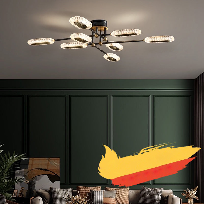 New Modern Bronze Flush Mount Light Brass Sputnik Semi Flush Ceiling Lights